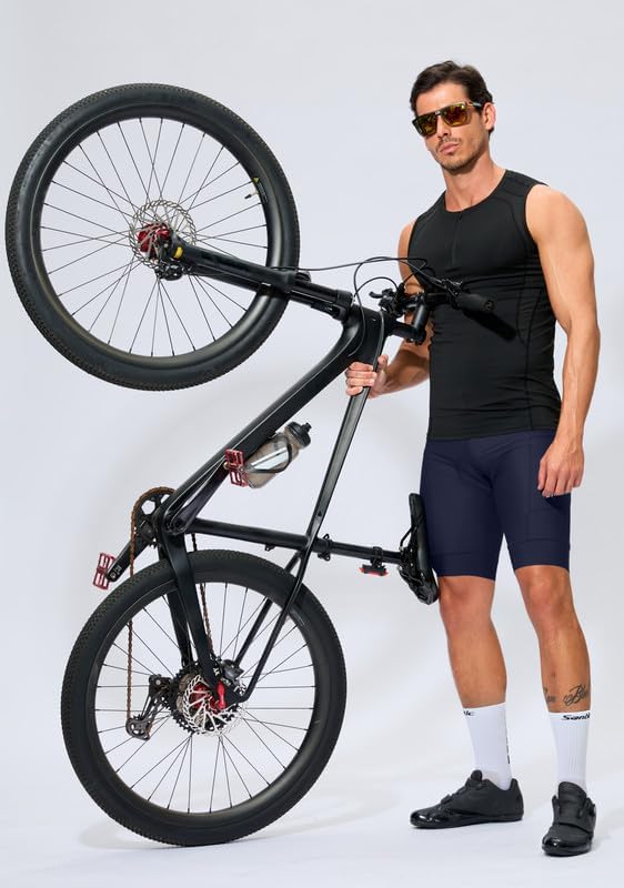 Bikewa Padded Bike Shorts for Men 4D Cycling Road Riding Biking Padding Bicycle Shorts with Phone Pockets