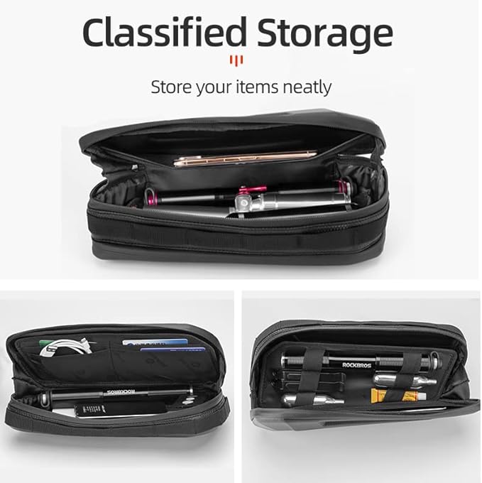 ROCKBROS Bike Frame Bag Hard Shell EVA Bike Triangle Bag Bike Top Tube Bag 1.5L Capacity