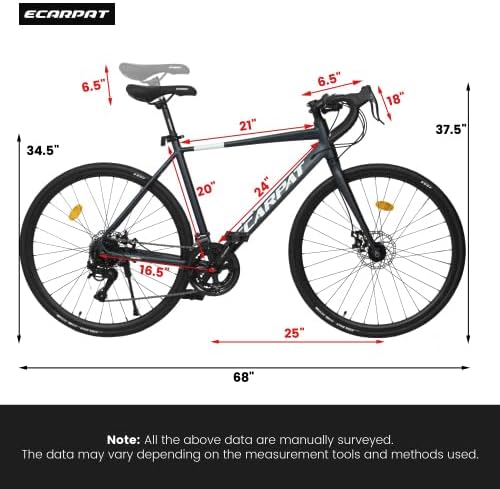A28320R 700Cx28 Road Bike, 16-Speed Outdoor Bike Disc Brakes, Light Weight Aluminum Frame,Racing Bike City Commuting Road Bicycle for Men Women Ideal for High-Intensity Riding