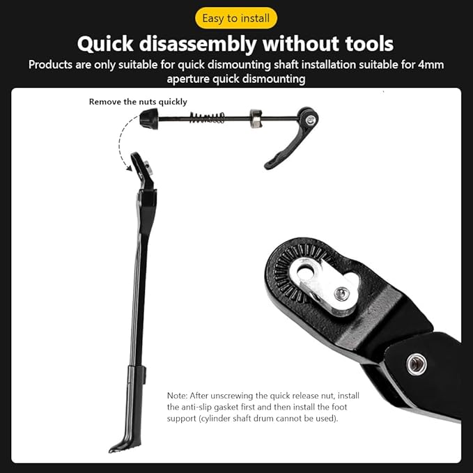 Adjustable Bike Kickstand 15.7 Inches, Aluminum Alloy Bike Kick Stand Bike Side Kickstand Bike Mount Bicycle Stand Mountain Bike Accessories for 26" 27.5" 29" 700C Wheels Bikes