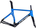 700c Road Bike Frameset Carbon C Brake Racing Frame QR 100/130mm Internal Routing Rame Set 46/48/50/52/54CM (Color : Blue, Size : 48cm)