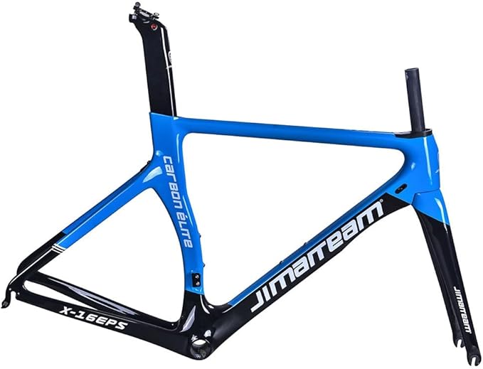 700c Road Bike Frameset Carbon C Brake Racing Frame QR 100/130mm Internal Routing Rame Set 46/48/50/52/54CM (Color : Blue, Size : 46cm)