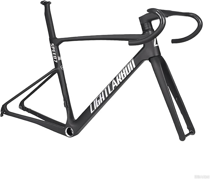 46/49/52/54/56/58cm Road Bike Frameset 700C Carbon Fibre Frame Frame 12x142mm Thru Axle Disc Brake Quick Release Frame(400x110mm,54cm)