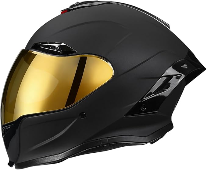 Full-face Helmet Biker Helmet ABS with EPS Cushion Liner Removable Washable 8 Air Vent Free Switch Long and Short Lens Replacement for Adult Unisex