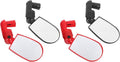 Zerodeko 2 Pairs Adjustable Rearview Bike Mirrors for Handlebars, Lightweight Reflective Bicycle Mirrors for Mountain and Road Bikes, Shockproof Cycling Accessories with Crimson and Ebony