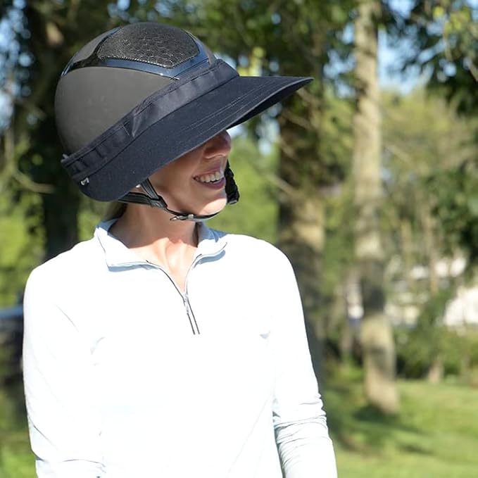 Original 4.5” Sun Visor | Helmet Sun Protection Visor with Patented Gripper System | One Size Fits All | Ideal for Horseback Riding, Biking, Golfing | Mens and Womens Visor Hat | Black