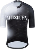 MOXILYN Men's Cycling Jersey Short Sleeve with 4 Pockets Moisture Wicking Breathable Quick Dry MTB Biking Shirt