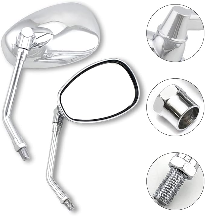 Universal 10mm Chrome Motorcycle Rear View Side Mirrors Handle Bar Bar End Motorcycle Mirrors