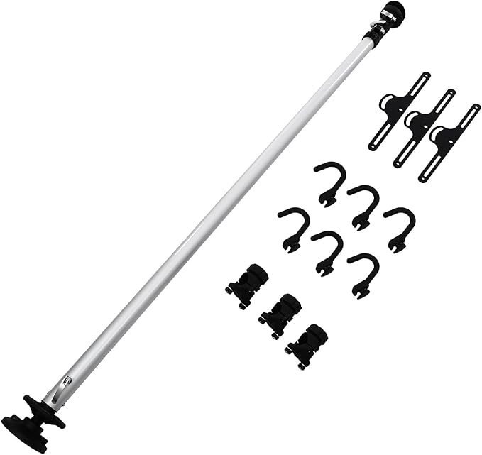 3-Bike Vertical Storage Rack, Adjustable Floor to Ceiling Bike Stand Holder with 3 Hooks, for Mountain Road Kids Bicycles in Garage, Indoor Use, 66 lbs Capacity