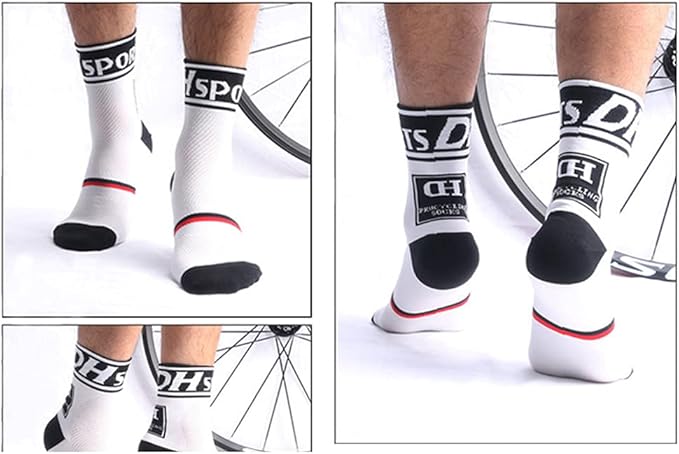 Cycling Socks Pro Mens Womens Riding Socks Bicycle Bike Sport Ankle Athletic Socks XC MTB BMX Black White Pink Blue Green