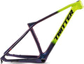 Carbon Fibre Mountain Bike Frame 27.5/29er 15/17/19in XC Cyclocross Disc Brake Bikes Frame 135mm QR Shifter Brake Internal Routing Press-in BB92*41mm(Fluorescent Yellow,27.5 * 19")