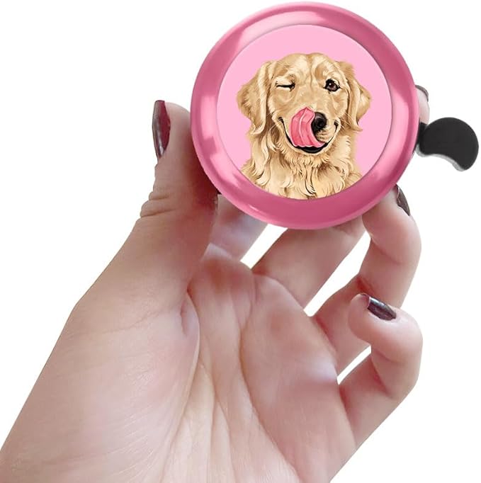 WIRESTER Pink Aluminum Round Bike Bell, Classic Ring Bicycle Bell, Bike Accessories Bell Ring for Adults Kids Girls Boys - Animals