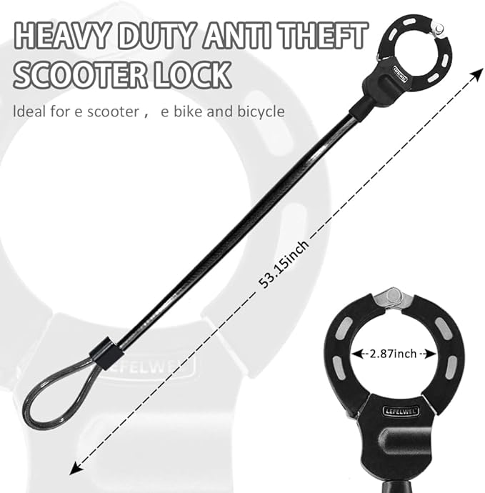 Electric Scooter Lock,Scooter Locks Anti Theft,14mm Thick for E-Scooter, Electric Bike, Bicycle, Motorbikes