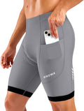 Bikewa Men's Cycling Shorts 7" 4D Padded Bike Shorts for Men Road Biking Bicycle Riding Cycle Biker Phone Pockets