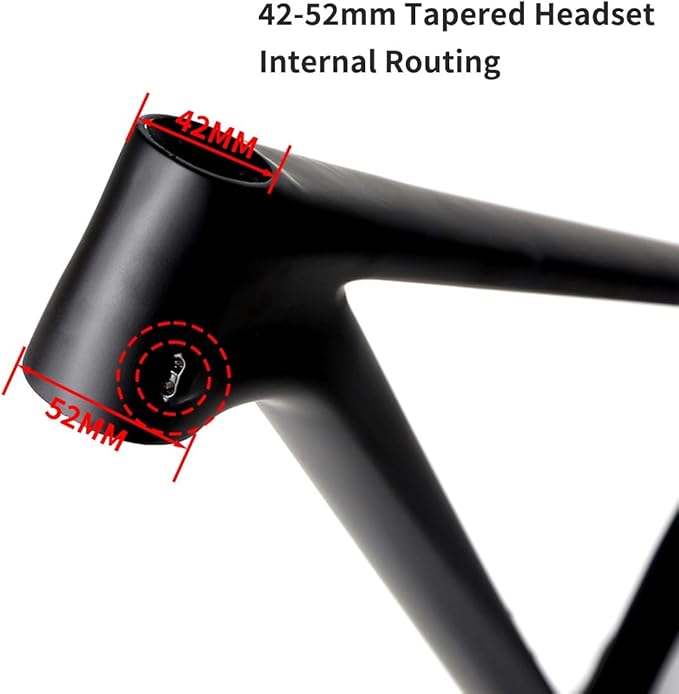 27.5er 29er Carbon Fibre Mountain Bike Frame 15/17/19in Disc Brake Bike Frame XC Cyclocross Hardtail Frame 12 * 142mm Thru-Axle Mens Womens Bikes Frame(Glossy Black,27.5 * 19")