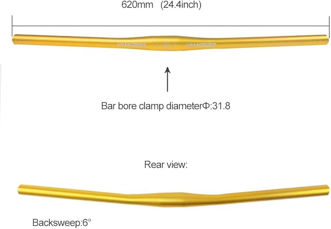 UPANBIKE Mountain Bike Road Bicycle Aluminium Alloy Handlebar 31.8mm 620mm Flat Bar