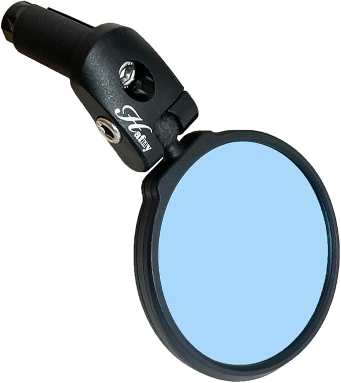 Hafny Bar End Bike Mirror, HD, Blast-Resistant, Glass Mirror, HF-MR090, HF-M951-FR03, HF-M952-FR03 (Anti-glare Blue Glass, 68mm)