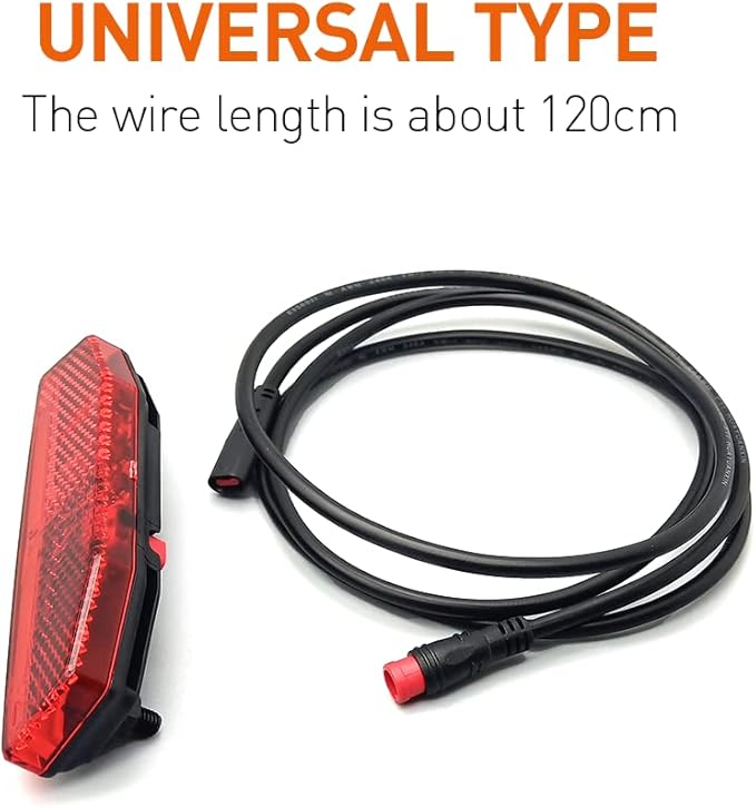 Ebike Rear Tail Light,Ebike 6V-60V LED Riding Tailight,Motorcycle Led Light Equipment Waterproof Connector for Electric Bike Accessories