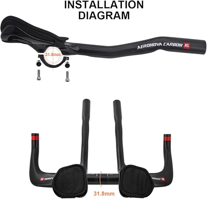 aerobars for road bike aero bars tt rest bullhorn aerobar and triathlon aerobars red 340mm 3k Glossy bicycle accessories clip on aero bars bike resting handle bars