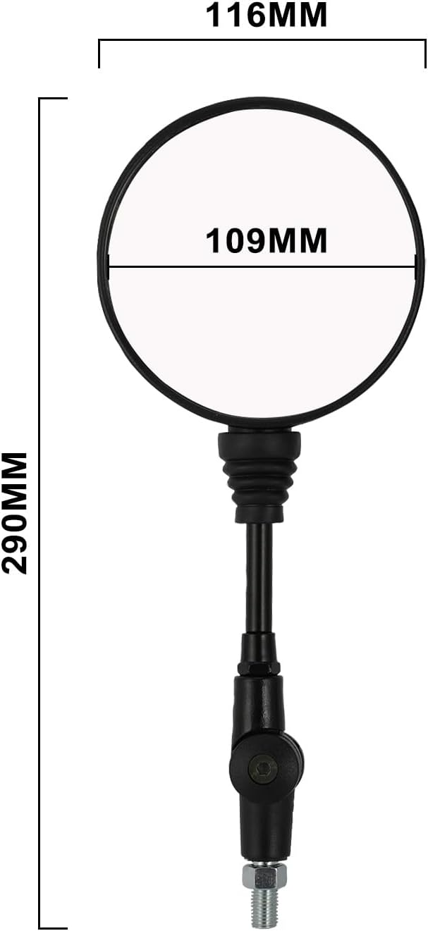 Motorcycle Rear View Side Mirrors Round Foldable Mirror 10mm Bolt 7/8" Handlebar Mount Universal for Adventure Street Dirt Bike Motorbike ATV UTV Scooter Moped Snowmobile Quad Black