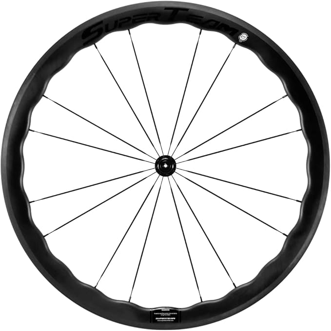 SUPERTEAM Carbon Wheelset 700C Tubeless Bike Wheel Wave Rim 45,50MM V Brake
