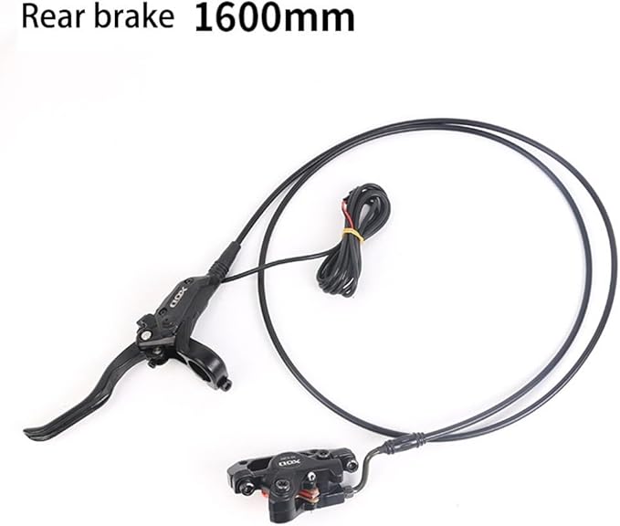 E-Bike Hydraulic Disc Brake Set Electric Power Control Shifter, Aluminum Front 140/160mm Rear 160/180mm Brake Rotors, Left/Right-Front/Rear Braking Direction for Scooter and Motorcycle(Left Rear)