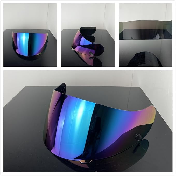 HJ-09 Helmet Visor Replacement,Tinted Motorcycle Helmet Face Shield Sunshield UV Protection for HJC CL-15 CL-17 CL-16 CL-SP AC-12 FS-10 CS-R1 IS-16 CS-R2 (Rainbow)