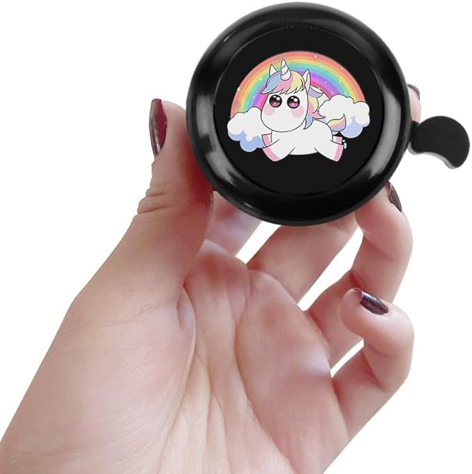 WIRESTER Black Aluminum Round Bike Bell, Classic Ring Bicycle Bell, Bike Accessories Bell Ring for Adults Kids Girls Boys - Dog Cat Animal Cute Records