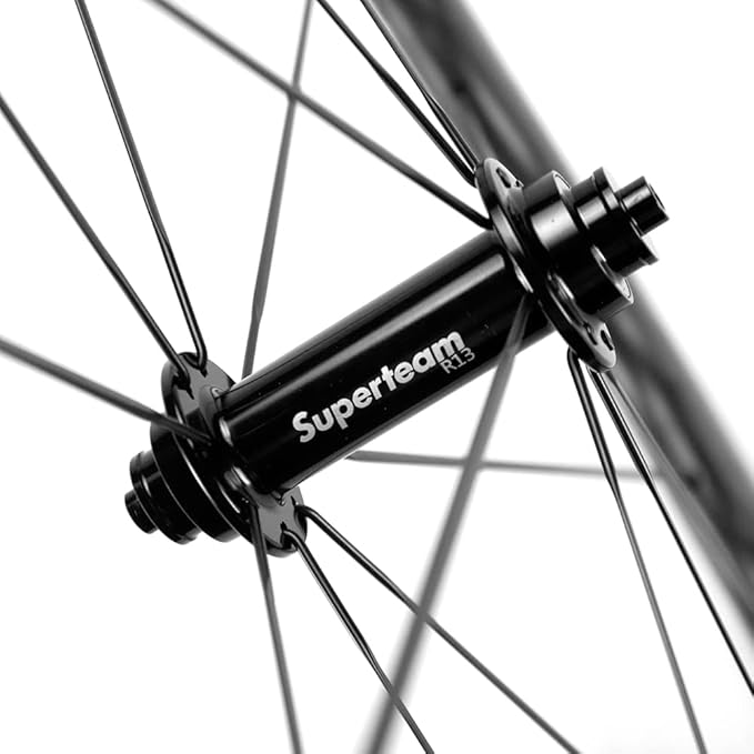 SUPERTEAM Carbon Wheelset 700C Tubeless Bike Wheel Wave Rim 45,50MM V Brake