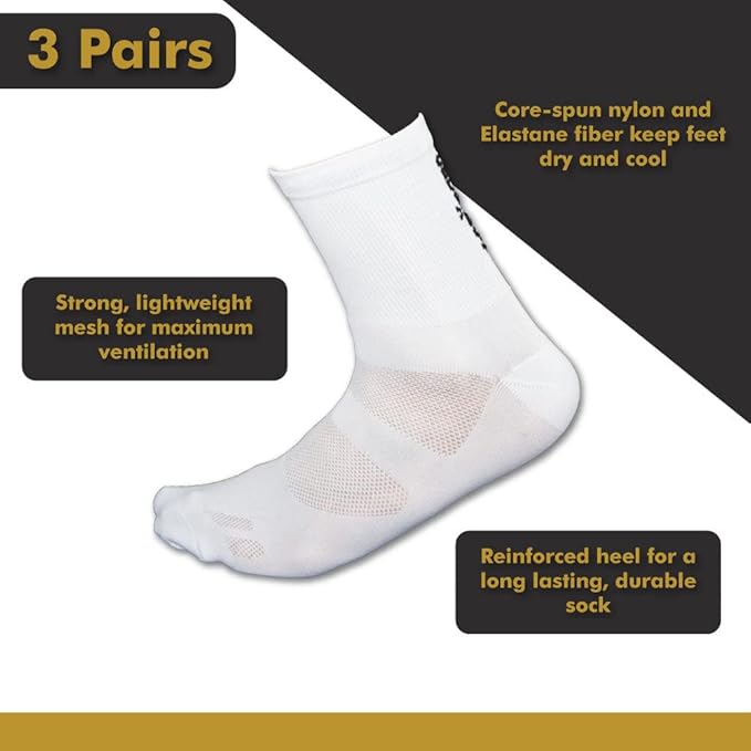 Tommaso Classic Breathable Cycling Socks for Men & Women – Quarter Ankle Compression, Anti-Blister Support