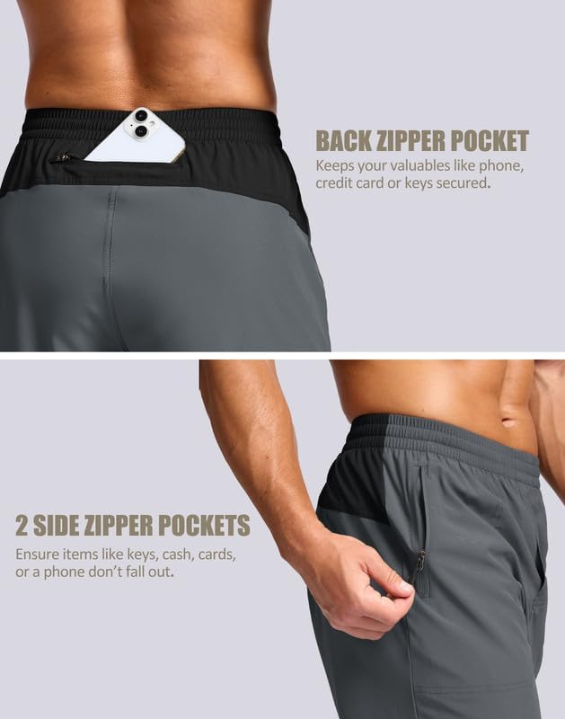 Bikewa Men's Mountain Bike Shorts 4D Padded Baggy Bicycle Biking Riding Lightweight Cycling Shorts with Zipper Pockets