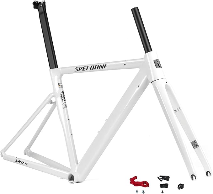 700C Road Bike Frameset 50/52cm Aluminum Alloy Frame Rim Brake Quick Release 100/135mm BSA BB68mm Carbon Fiber Rigid Fork Internal Routing