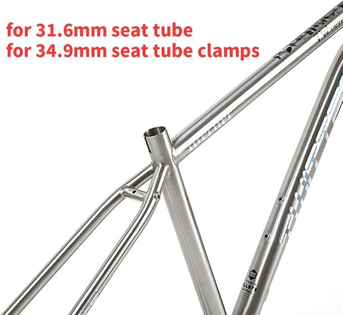 29er Mountain Bike Frame Lightweight Titanium Alloy Bike Frame 15.5''/17''/19'' 135mm QR Rigid Frame Disc Brake Internal Routing(15.5'')