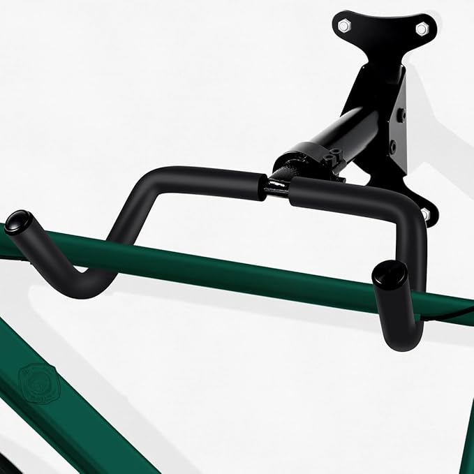 Black Bike Wall Mount Hanger Adjustable Space Saving Horizontal Bicycle Rack for Mountain Road Bikes Solid Home Garage Storage Cycling Holder Hook