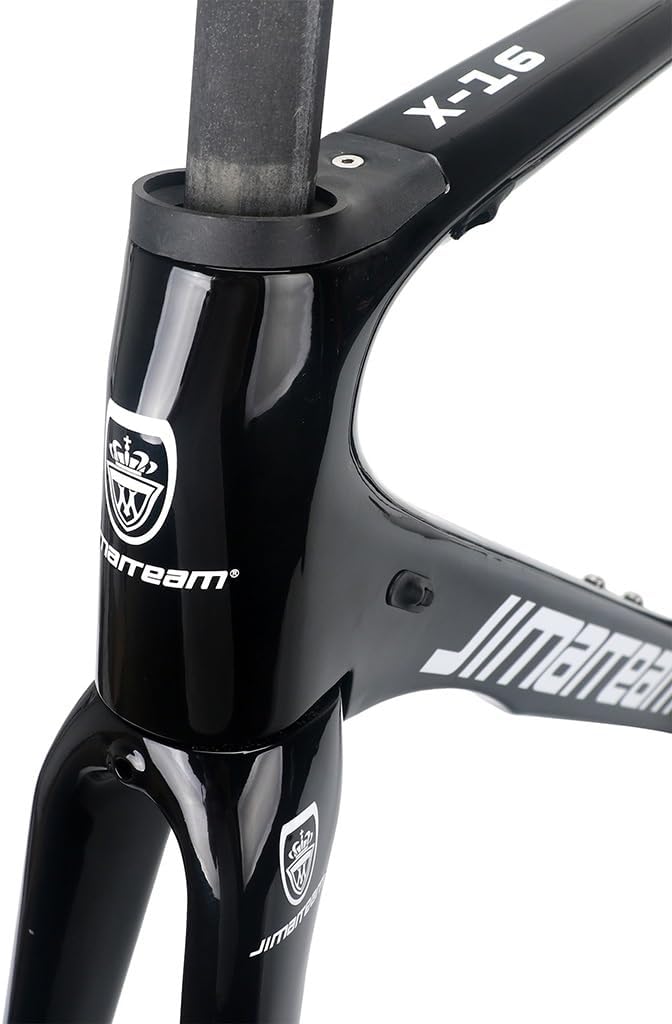 700c Road Bike Frameset Carbon Racing Bike Frameset C Brake 46/48/50/52/54cm EPS Technology with Fork Headset Seatpost BB92 (Color : A, Size : 54cm)