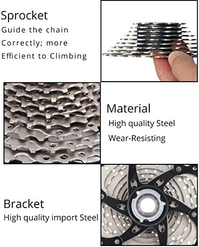 BOLANY Bike 8/9/10 Speed Cassette 11-25T/32T/36T/40T/42T/46T/50T Fit for MTB Bike, Road Bicycle, Lightweight Cassette, Compatible with Shimano SRAM Sunrace