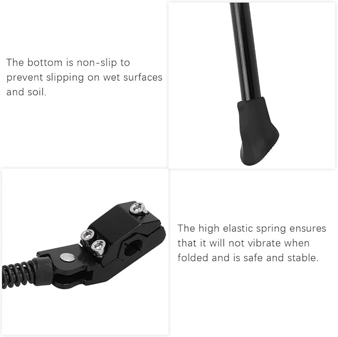 2PCS Adjustable Bike Kickstand 22-41cm - Aluminum Alloy Side Stand for Mountain, Road & Folding Bicycles, Non-Slip Support for 16"-700C Wheels