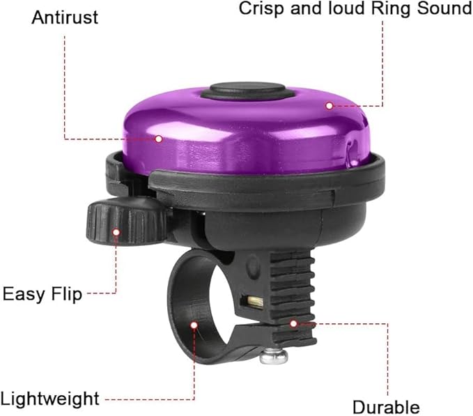 Accmor Classic Bike Bell, Aluminum Bicycle Bell, Loud Crisp Clear Sound Bicycle Bike Bell for Adults Kids