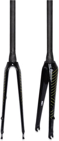 700C Full Carbon Fibre Road Bike Rigid Fork Flat Disc/C Brake Front Fork 1-1/2 Threadless Tube Gravel Road Bikes Quick Release Fork