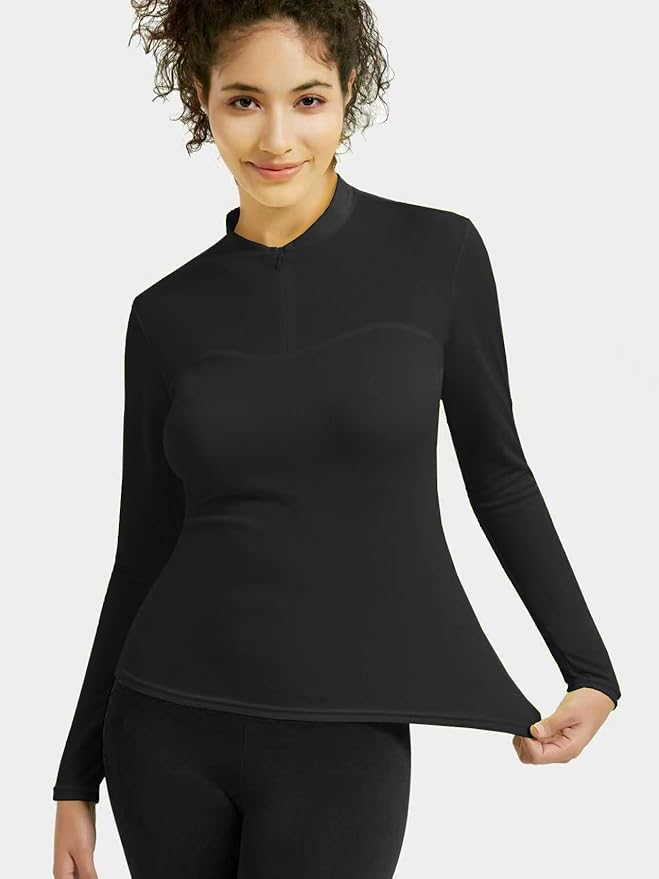 qualidyne Women’s Cycling Jersey Long Sleeve, Quick Dry Breathable Bike Shirt with Rear Pockets for Road & MTB