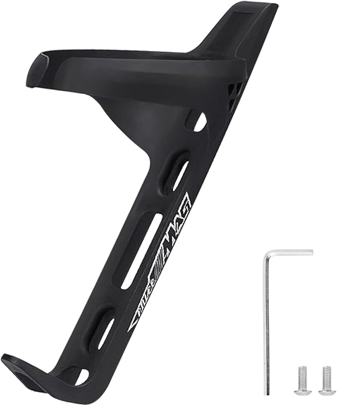 ENLEE 1 Pack Carbon Bike Water Bottle Cage, Lightweight Water Bottle Cage with Screw Tool, Wear-resistant Black Bicycle Water Bottle Holder for Gravel Road Mountain Bike, for Bottles Diameter: 68-80mm