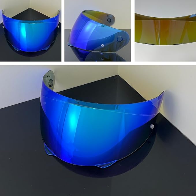 BSTOP i90 Face Shield Visor Sunscreen for HJC HJ-33 i90/i91 Helmet Visor Replacement Windshield Sunshield (Revo Deep Blue-day use only)