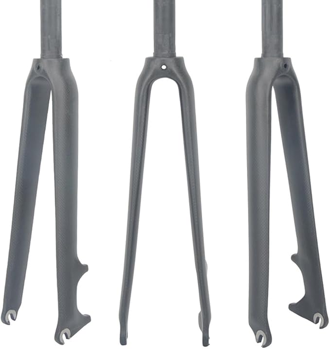 700C Road Bike Rigid Fork Carbon Fiber Disc Brake Front Fork 1-1/8'' Straight Threadless Quick Release Fork