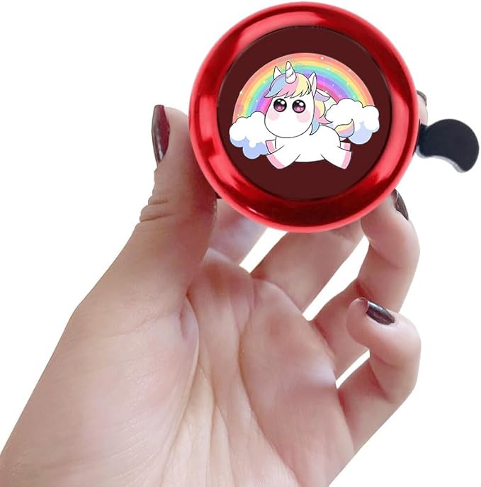 WIRESTER Red Aluminum Round Bike Bell, Classic Ring Bicycle Bell, Bike Accessories Bell Ring for Adults Kids Girls Boys