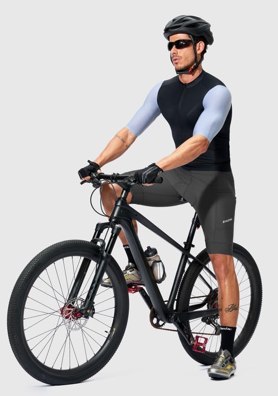 Bikewa Padded Bike Shorts for Men 4D Cycling Road Riding Biking Padding Bicycle Shorts with Phone Pockets