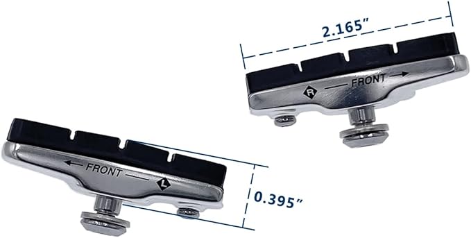 2 Pairs Road Bike Brake Shoes, 55mm Durable Brake Pads with Lightweight Alloy Holder, Compatible with Shimano, SRAM, Tekto & Other Caliper Brakes