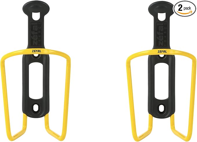 ZEFAL Bundle Pack - Aluplast 124 Aluminium Bicycle Water Bottle Cage, Universal, Yellow, 2 Pack