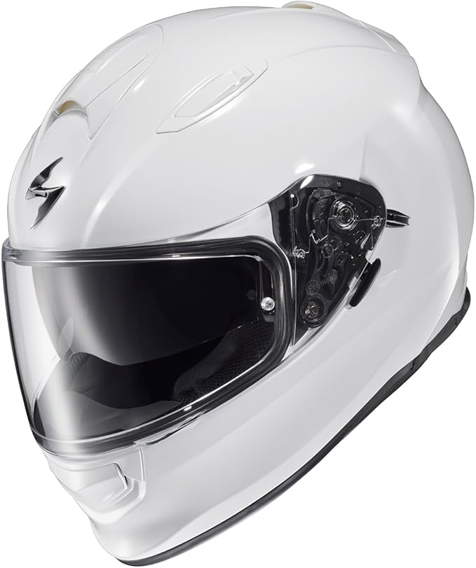 ScorpionEXO Ryzer Full Face Motorcycle Helmet with Pinlock Ready Shield with Integrated Speaker Pockets DOT ECE Approved Solid (Gloss White - 2X-Large)