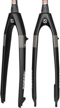 Bikes Rigid Fork 26 27.5 29in Mountain Bike Front Fork XC 9 * 100mm QR 1-1/2" Tapered Full Carbon Fiber Bike Hard Fork Disc Brake(Black Gray,29in)