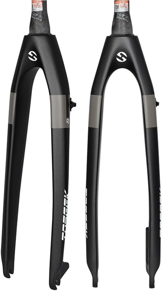 Bikes Rigid Fork 26 27.5 29in Mountain Bike Front Fork XC 9 * 100mm QR 1-1/2" Tapered Full Carbon Fiber Bike Hard Fork Disc Brake(Black Gray,29in)